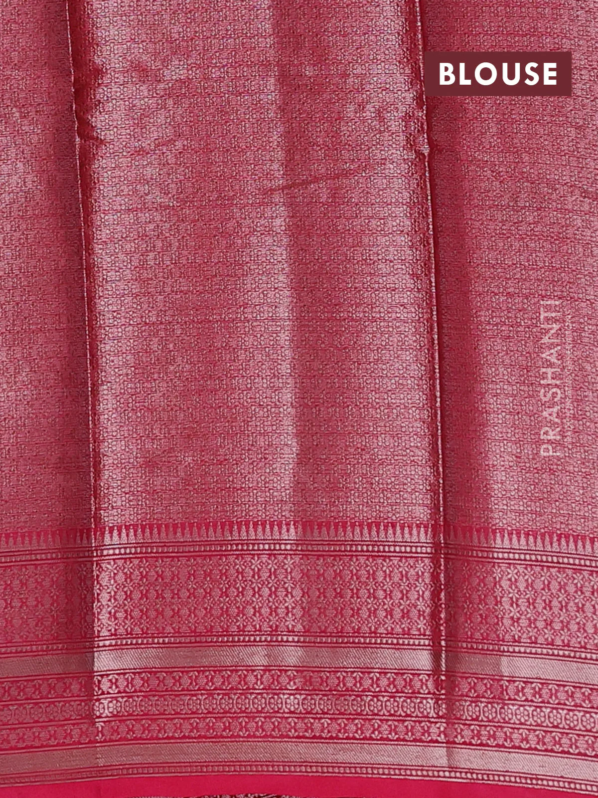 Banarasi warm silk saree peach pink and pink with allover thread & zari woven buttas and zari woven border - Image 4