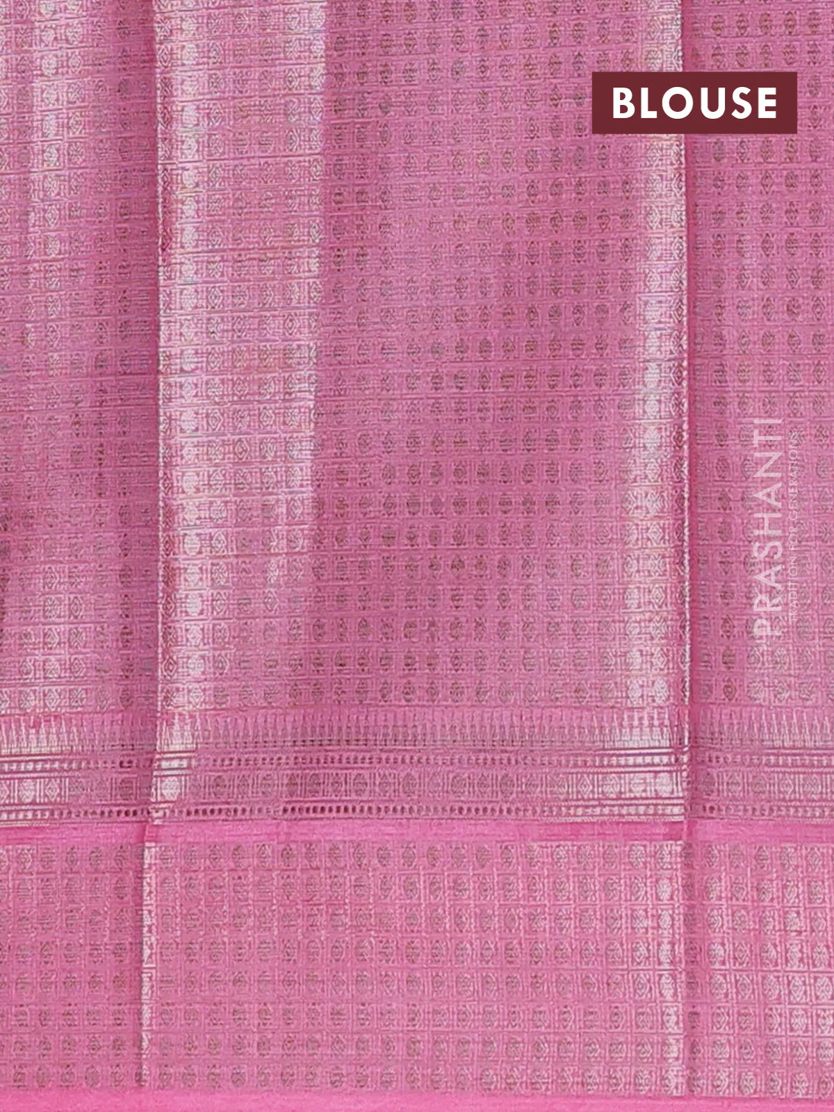 Banarasi warm silk saree pink and light pink with allover thread & zari woven buttas and zari woven border - Image 4