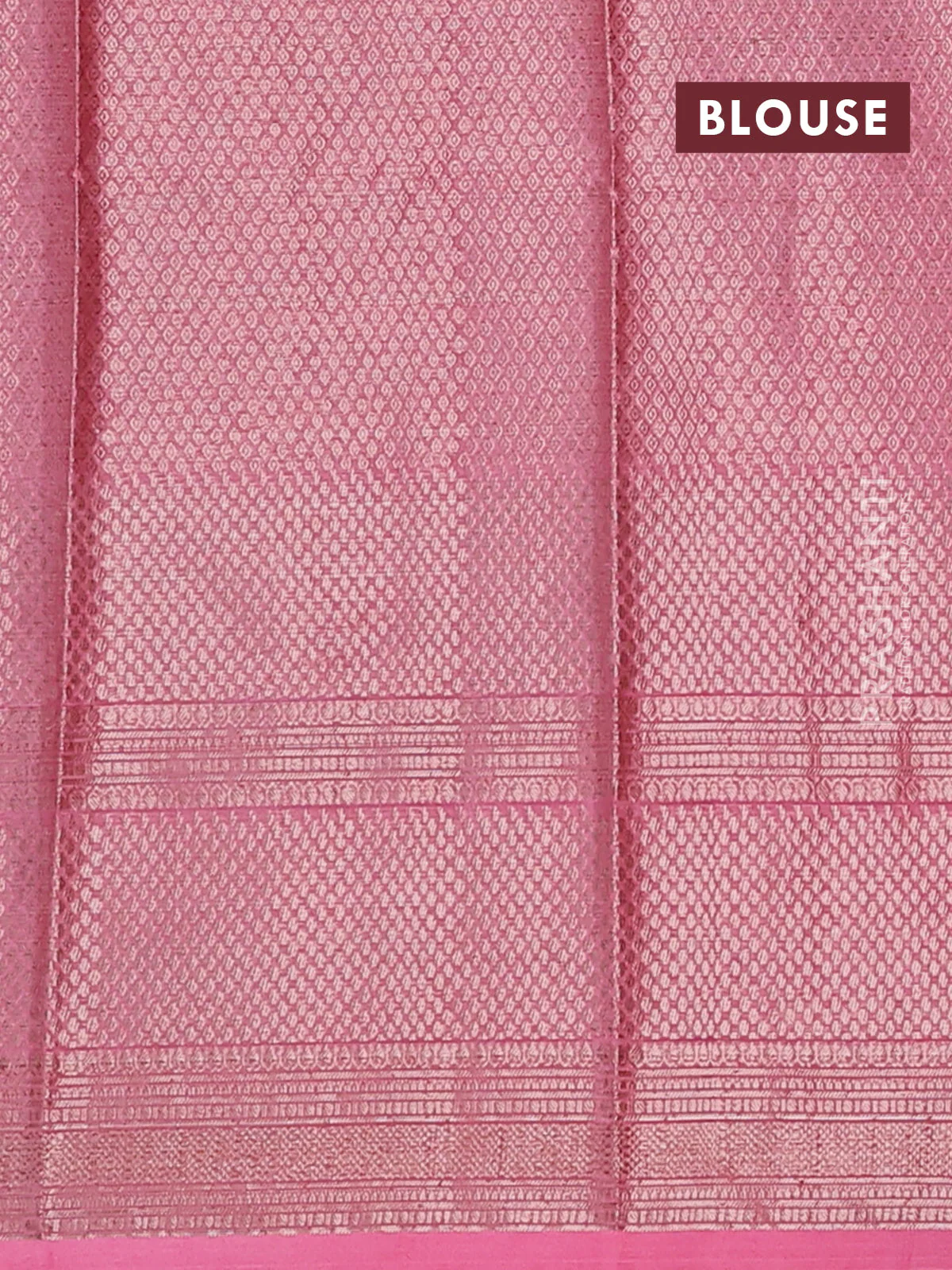 Banarasi warm silk saree pink and peach pink with allover thread & zari woen buttas and zari woven border - Image 4