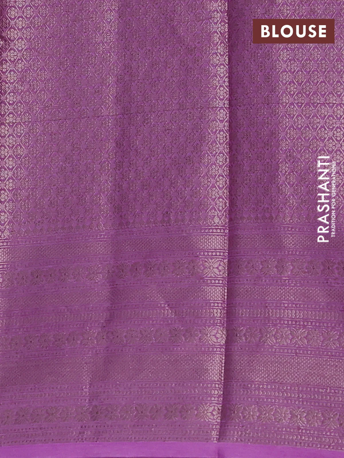 Banarasi warm silk saree purple and lavender with allover thread & zari checked pattern and long zari woven border - Image 4