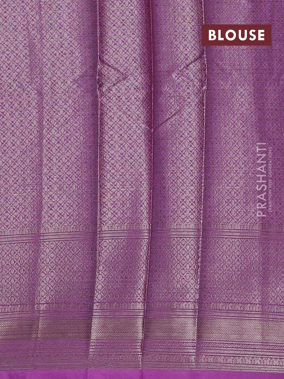 Banarasi warm silk saree purple and lavender with allover thread & zari checked pattern and zari woven border - Image 4