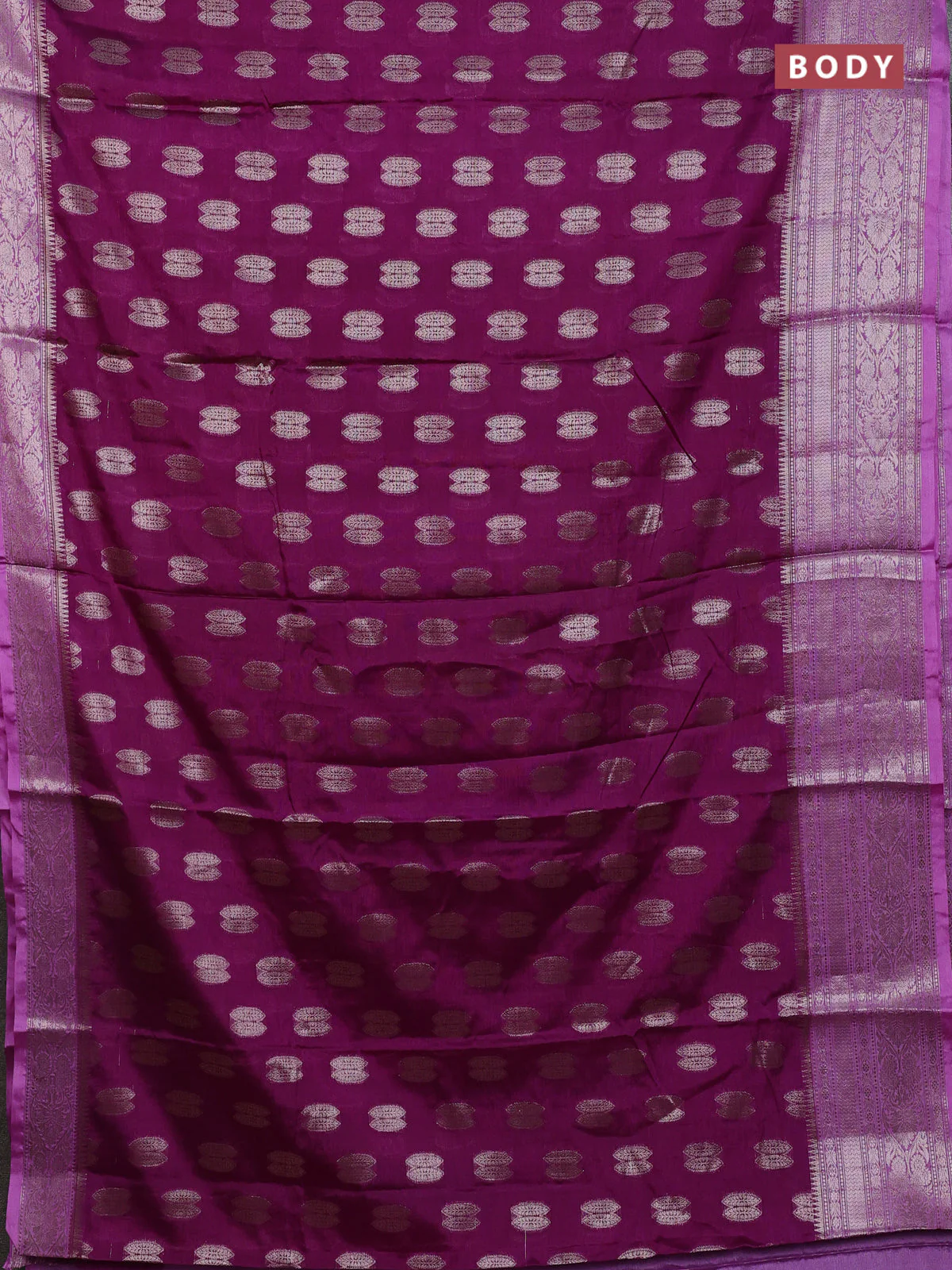 Banarasi warm silk saree purple and lavender with allover thread & zari woven buttas and zari woven border - Image 2