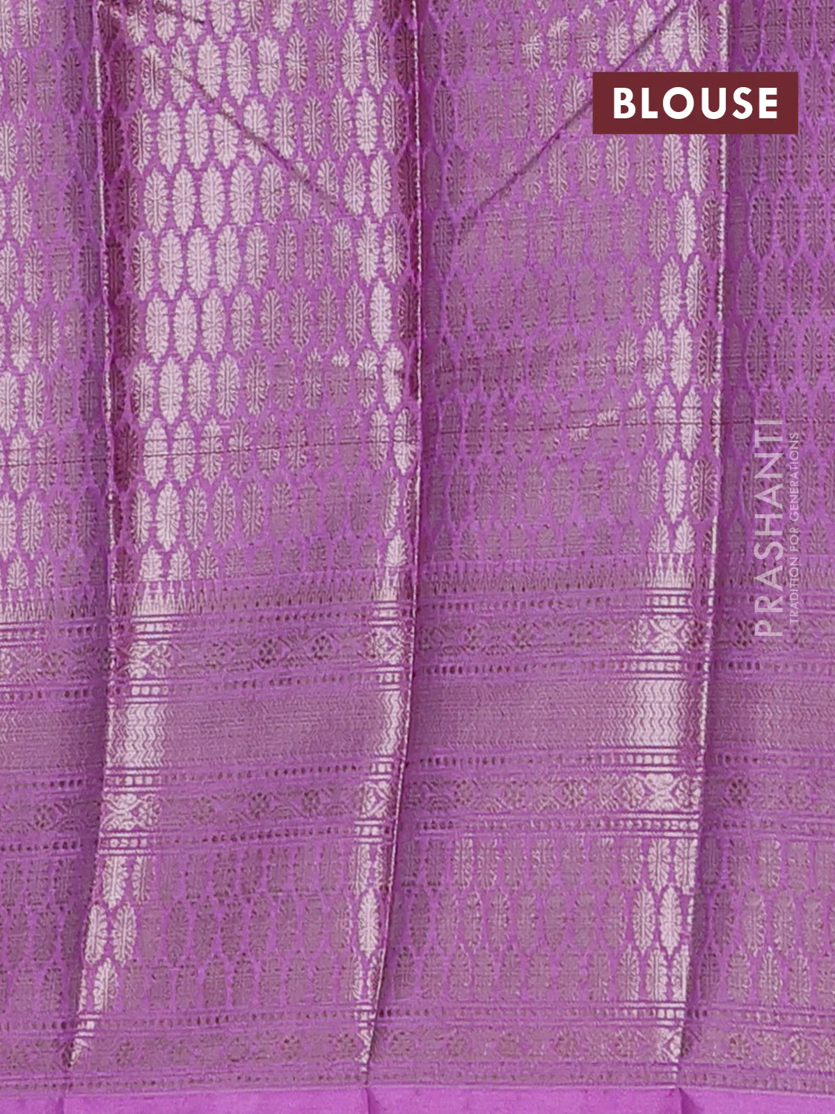 Banarasi warm silk saree purple and lavender with allover thread & zari woven buttas and zari woven border - Image 4
