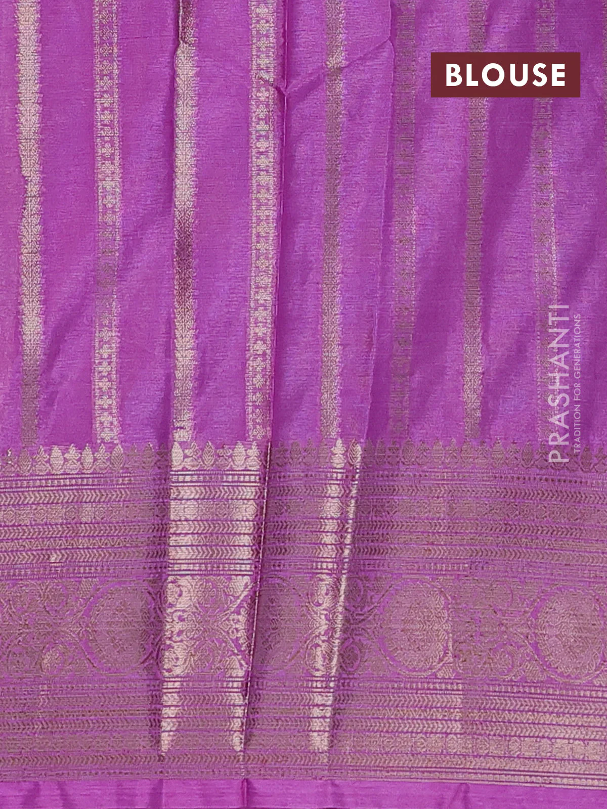 Banarasi warm silk saree purple and lavender with allover thread & zari woven buttas and zari woven border - Image 4