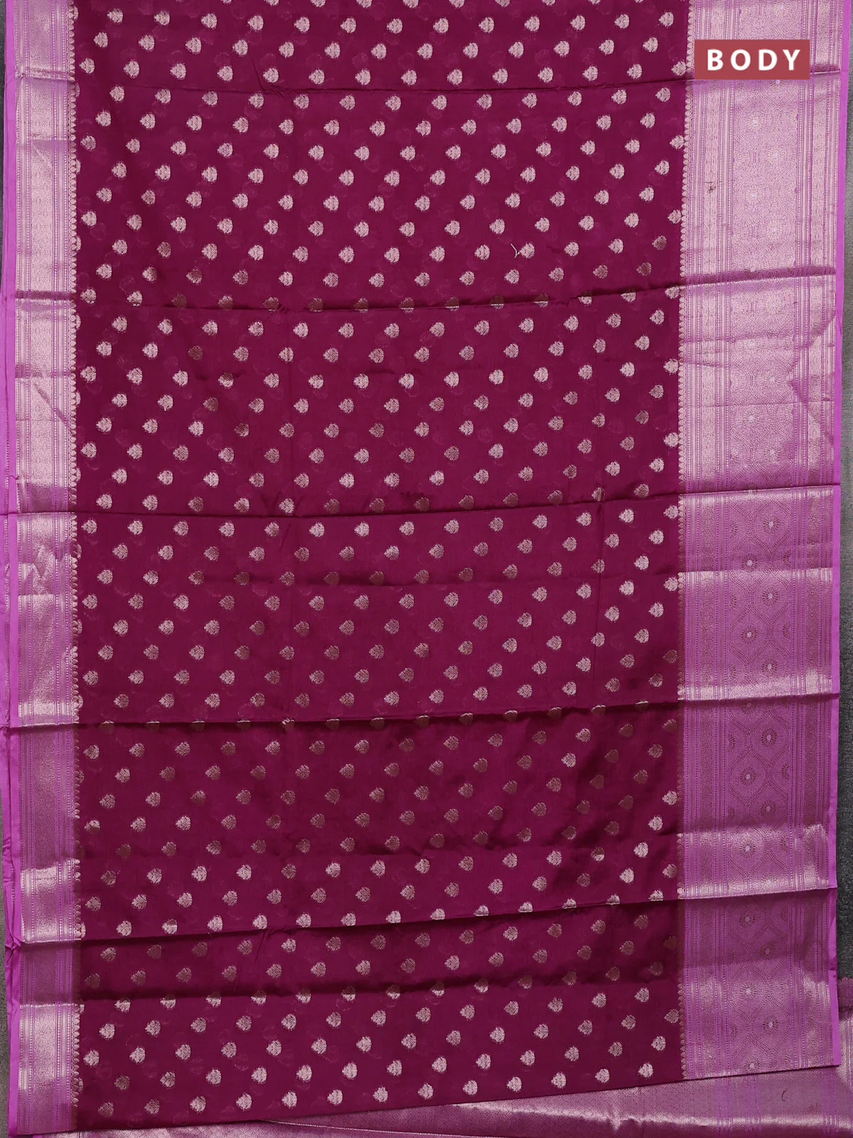 Banarasi warm silk saree purple and lavender with allover thread & zari woven buttas and zari woven border - Image 2