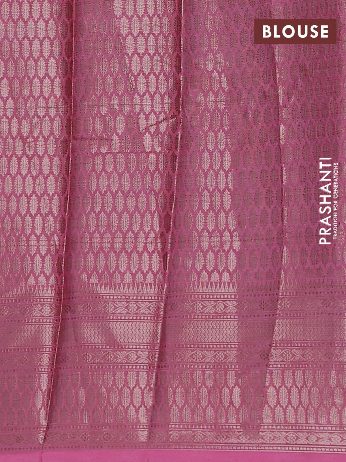 Banarasi warm silk saree red and light pink with allover thread & zari woven buttas and zari woven border - Image 4