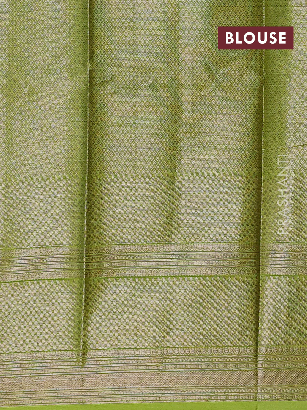 Banarasi warm silk saree yellow and lime green with allover thread & zari woen buttas and zari woven border - Image 4