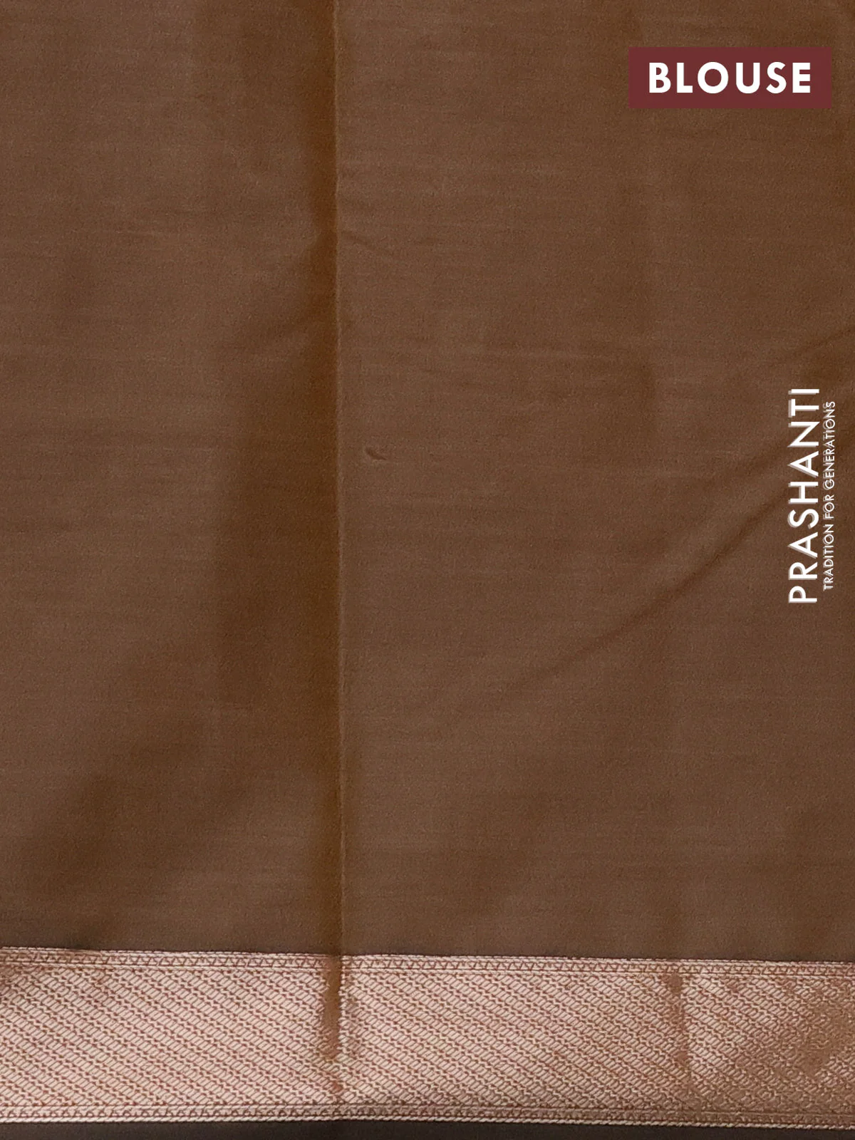 Bangalori semi silk saree dark sandal and brown with allover elephant ikat butta weaves and zari woven border - Image 3