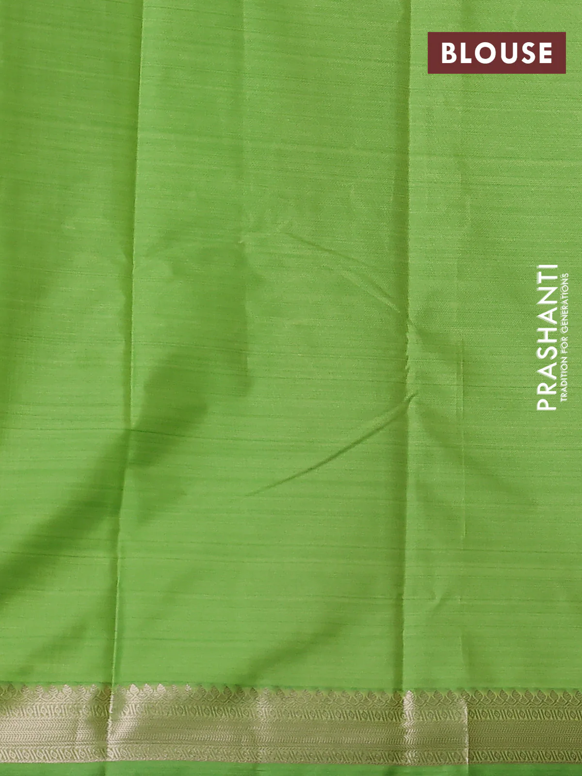 Bangalori semi silk saree fluorescent green with allover elephant butta ikat weaves and zari woven border - Image 3