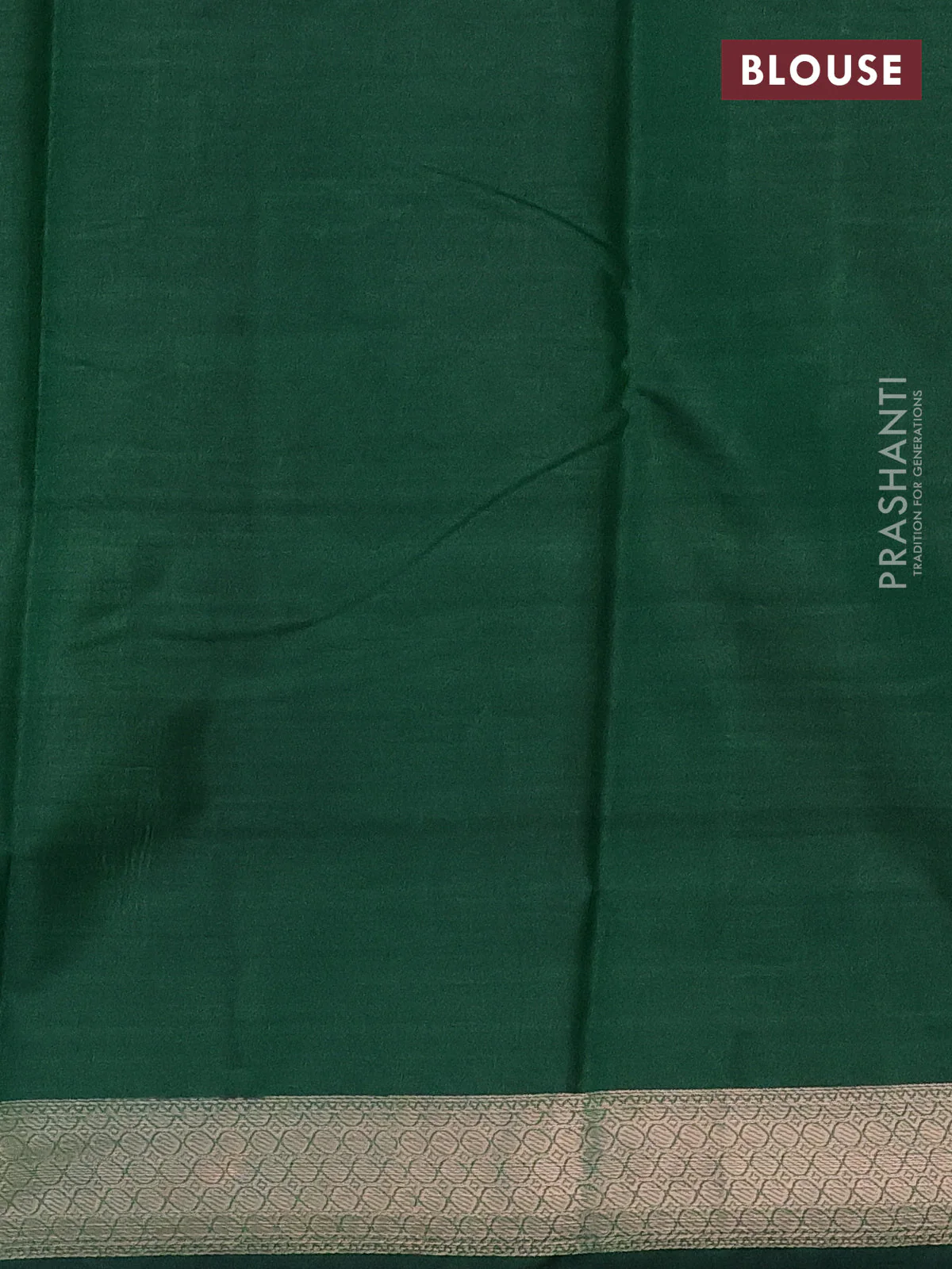 Bangalori semi silk saree green and dark green with allover elephant ikat butta weaves and zari woven border - Image 3
