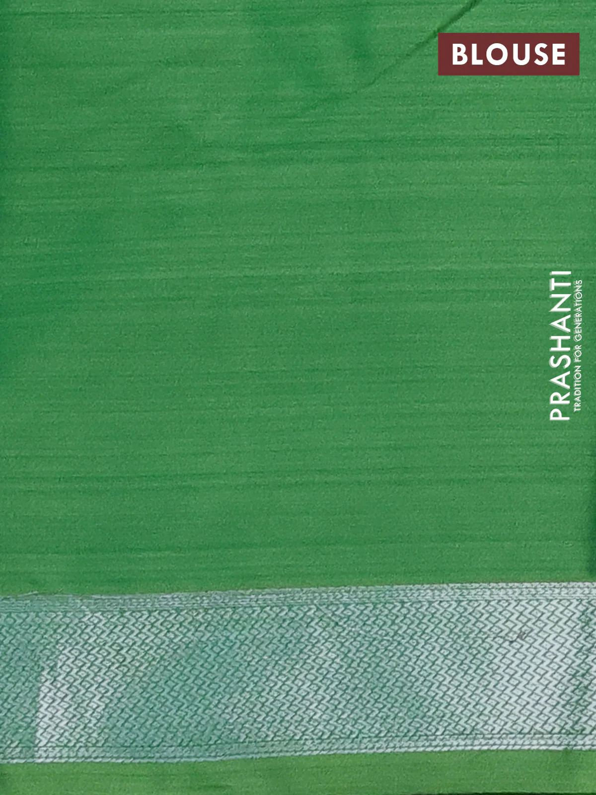 Bangalori semi silk saree green with allover ikat weaves and zari woven border - Image 3