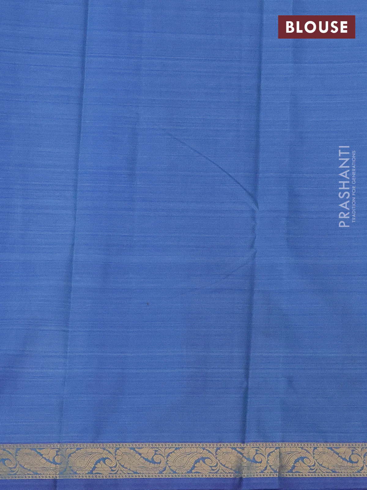 Bangalori semi silk saree light blue and blue with allover ikat weaves and zari woven border - Image 3