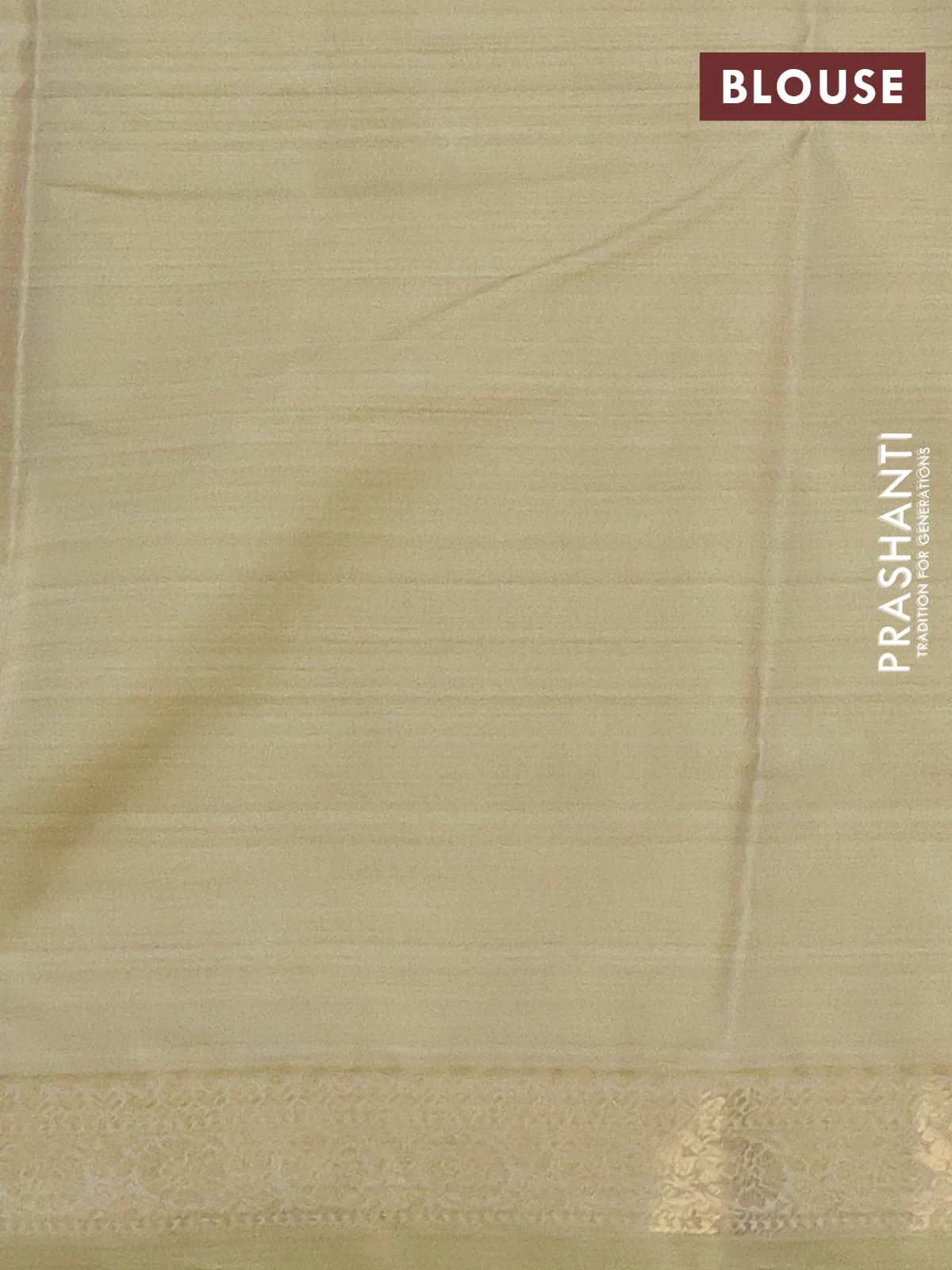 Bangalori semi silk saree off white and sandal with allover ikat weaves and zari woven border - Image 3