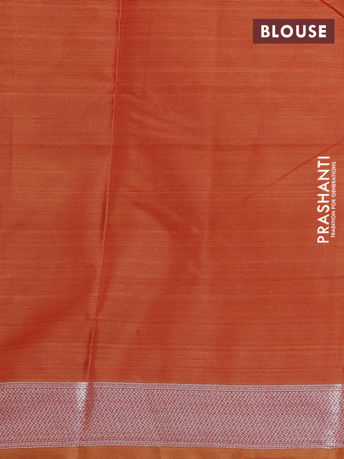 Bangalori semi silk saree orange with allover ikat weaves and zari woven border - Image 3