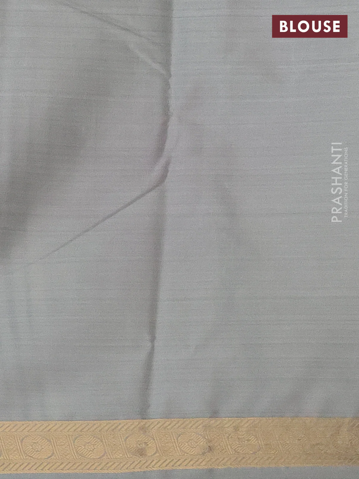 Bangalori semi silk saree pastel grey with allover floral ikat weaves and zari woven border - Image 3