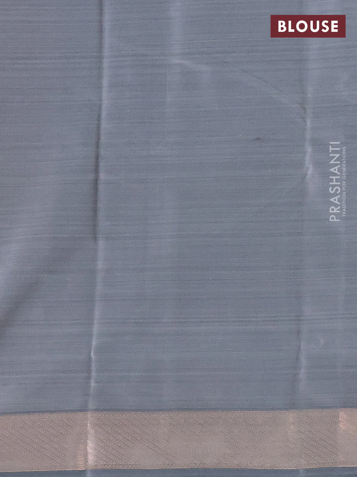 Bangalori semi silk saree pastel pink and grey with elephant butta ikat weaves and zari woven border - Image 3