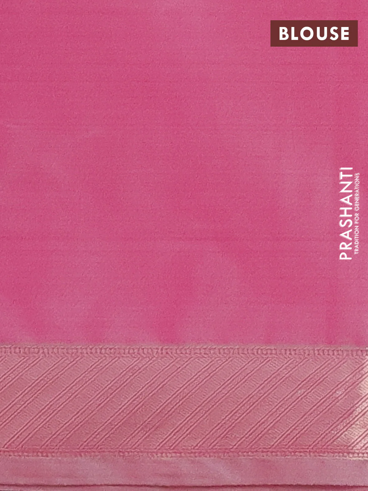 Bangalori semi silk saree pink with floral design ikat weaves and zari woven border - Image 3