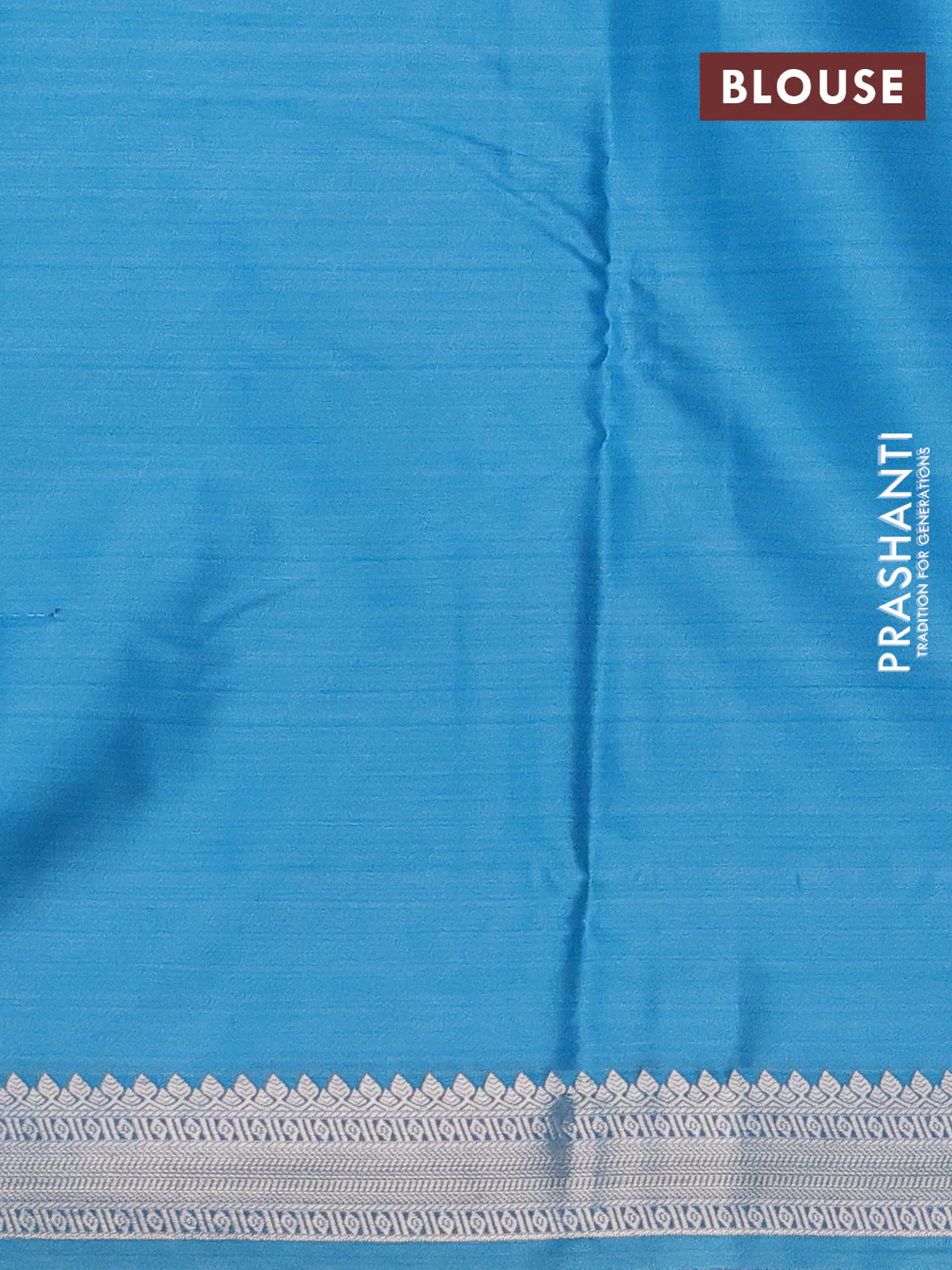 Bangalori semi silk saree teal blue and pink with allover elephant ikat butta weaves and zari woven border - Image 3