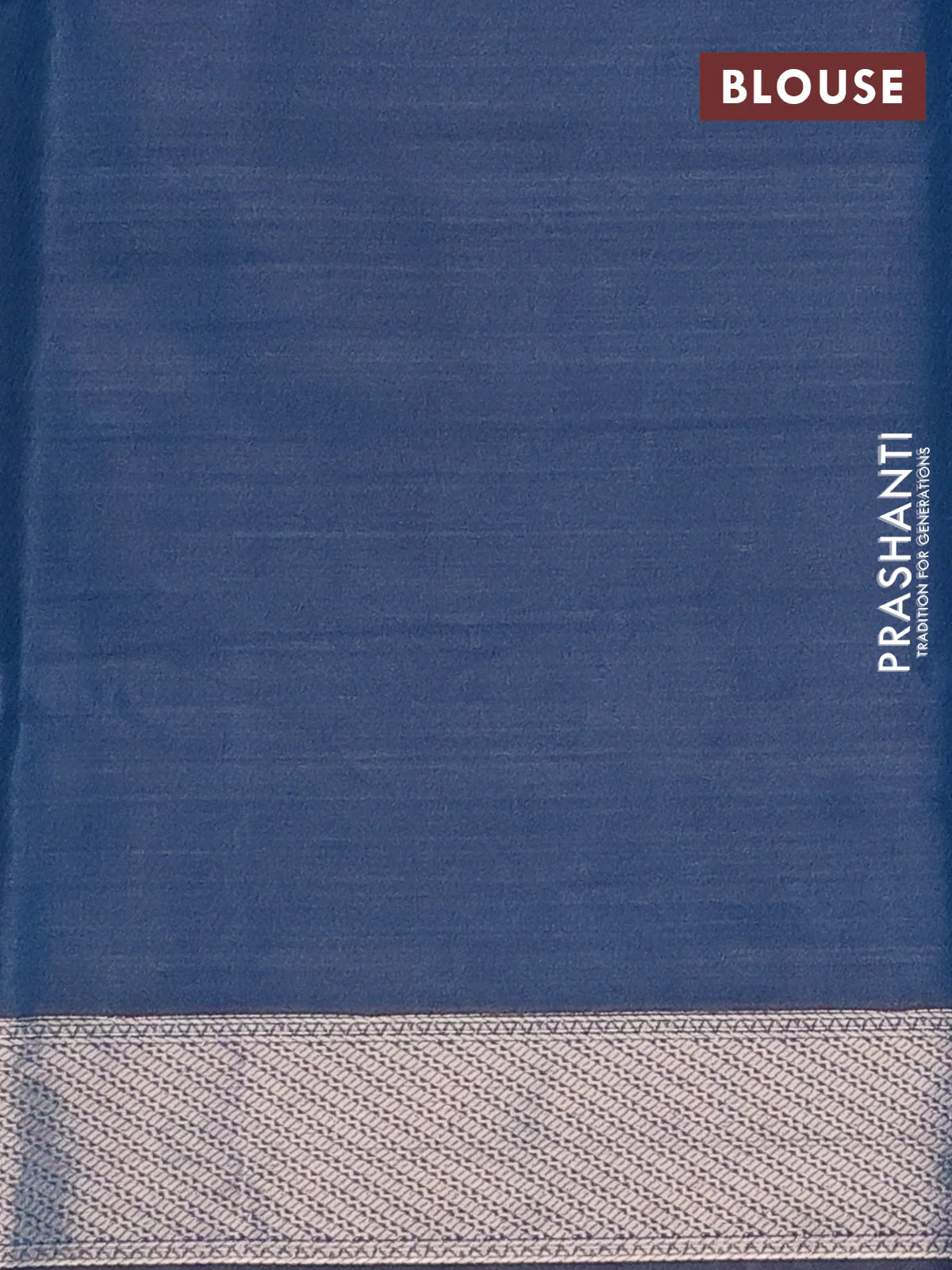 Bangalori semi silk saree teal blue with allover elephant ikat butta weaves and zari woven border - Image 3