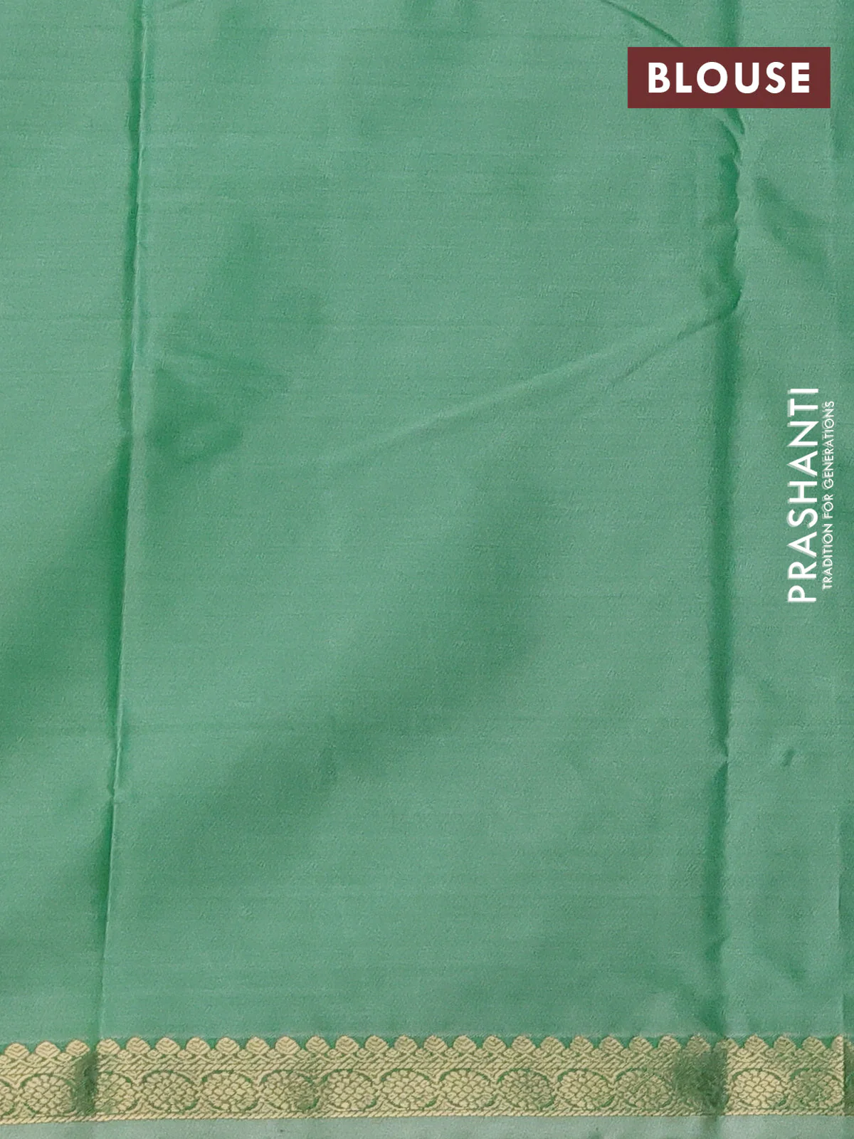 Bangalori semi silk saree teal green and light green shade with allover ikat butta weaves and zari woven border - Image 3
