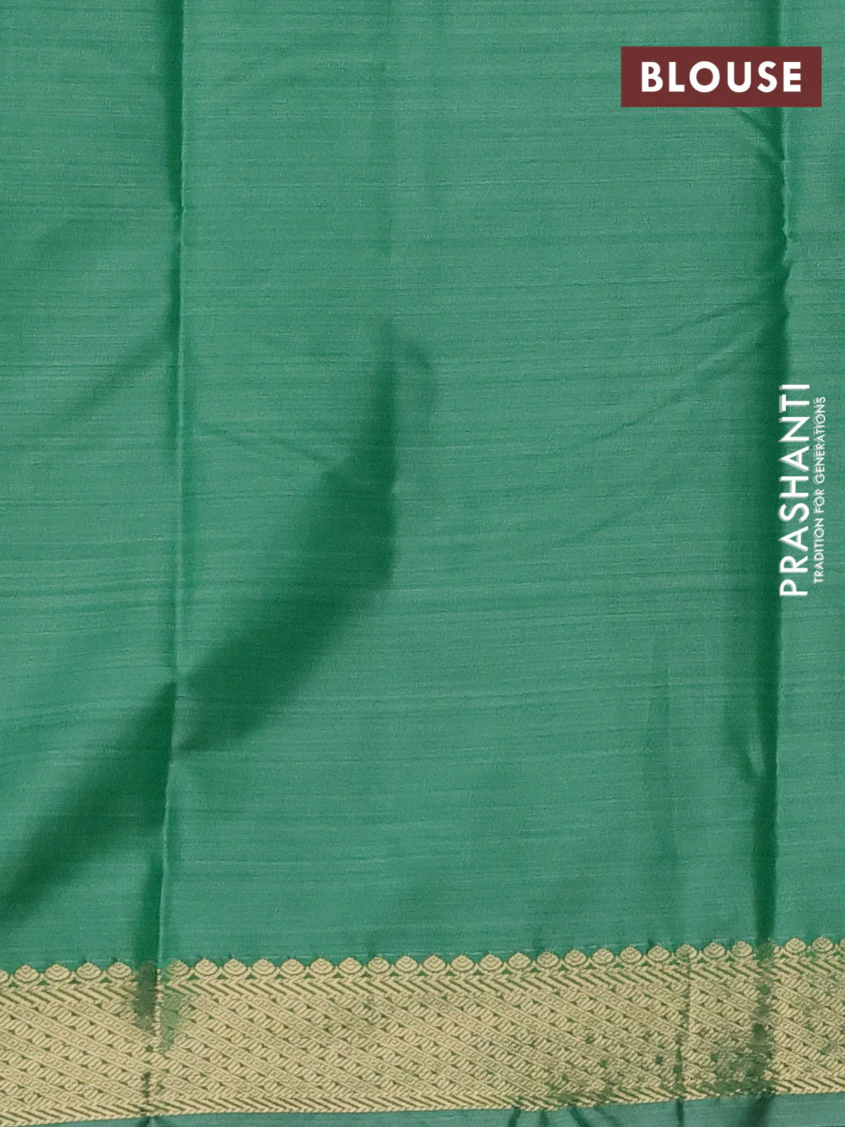 Bangalori semi silk saree teal green with allover ikat weaves and zari woven border - Image 3