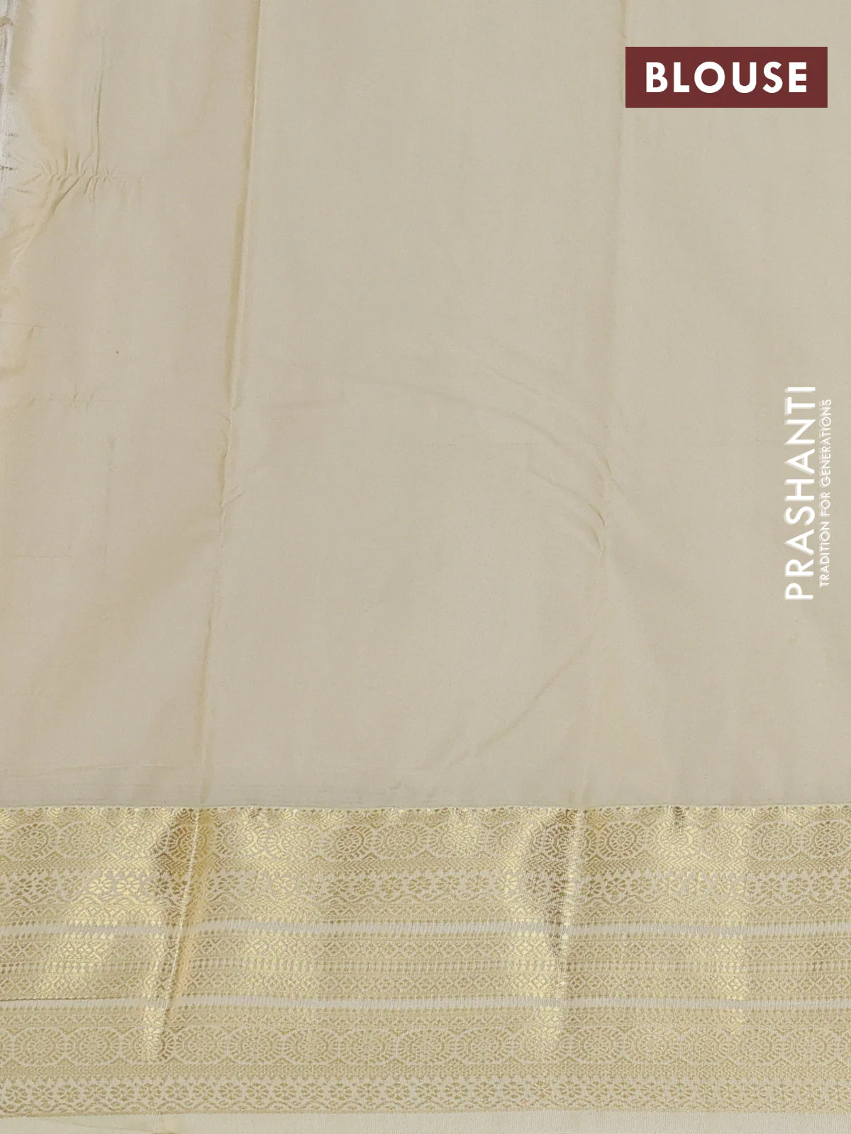 Bangalori silk saree bottle green and cream with zari woven buttas and zari woven border - Image 2