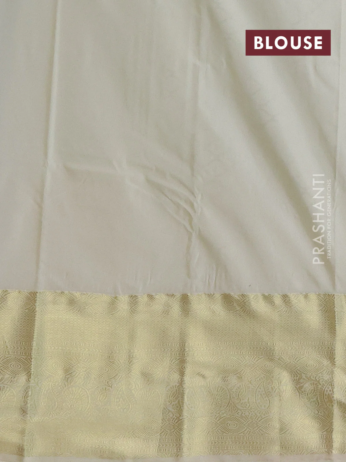 Bangalori silk saree green and cream with zari woven buttas and zari woven border - Image 2