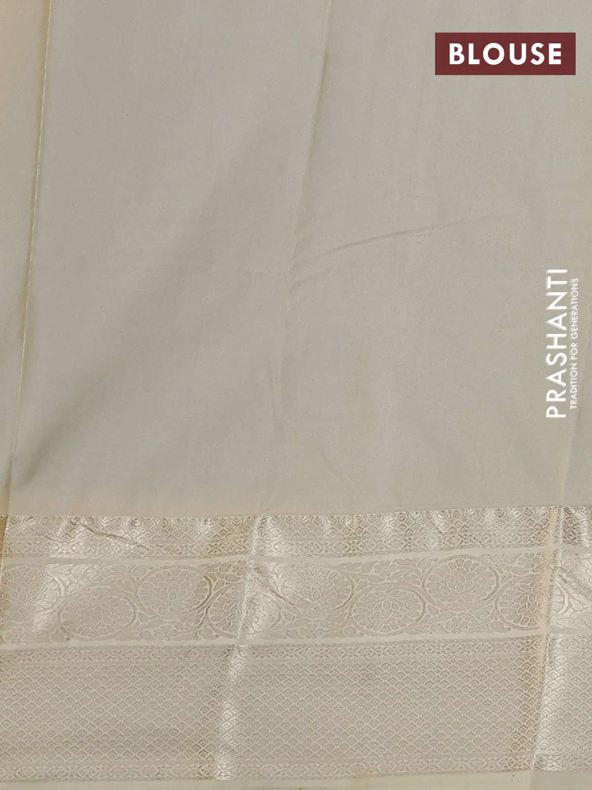 Bangalori silk saree green and cream with zari woven buttas and zari woven border - Image 2