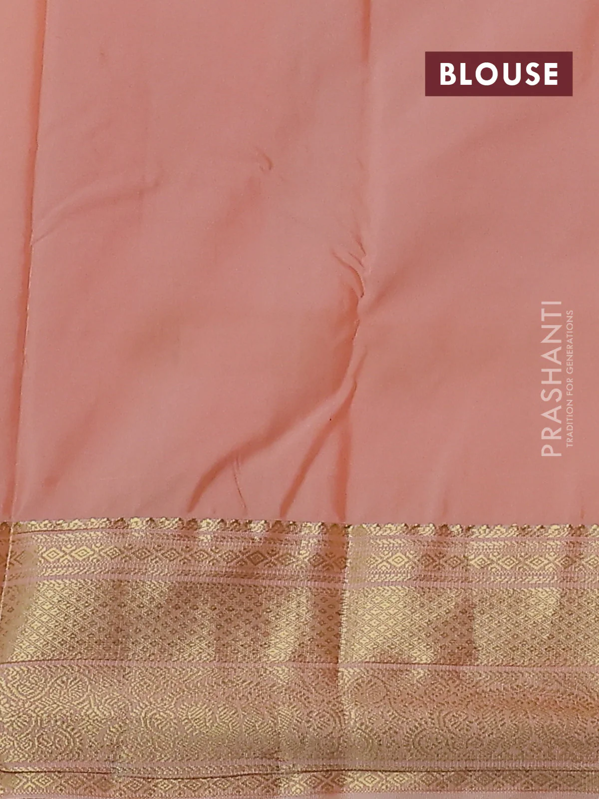 Bangalori silk saree green and pale orange with allover zari weaves and zari woven border - Image 2