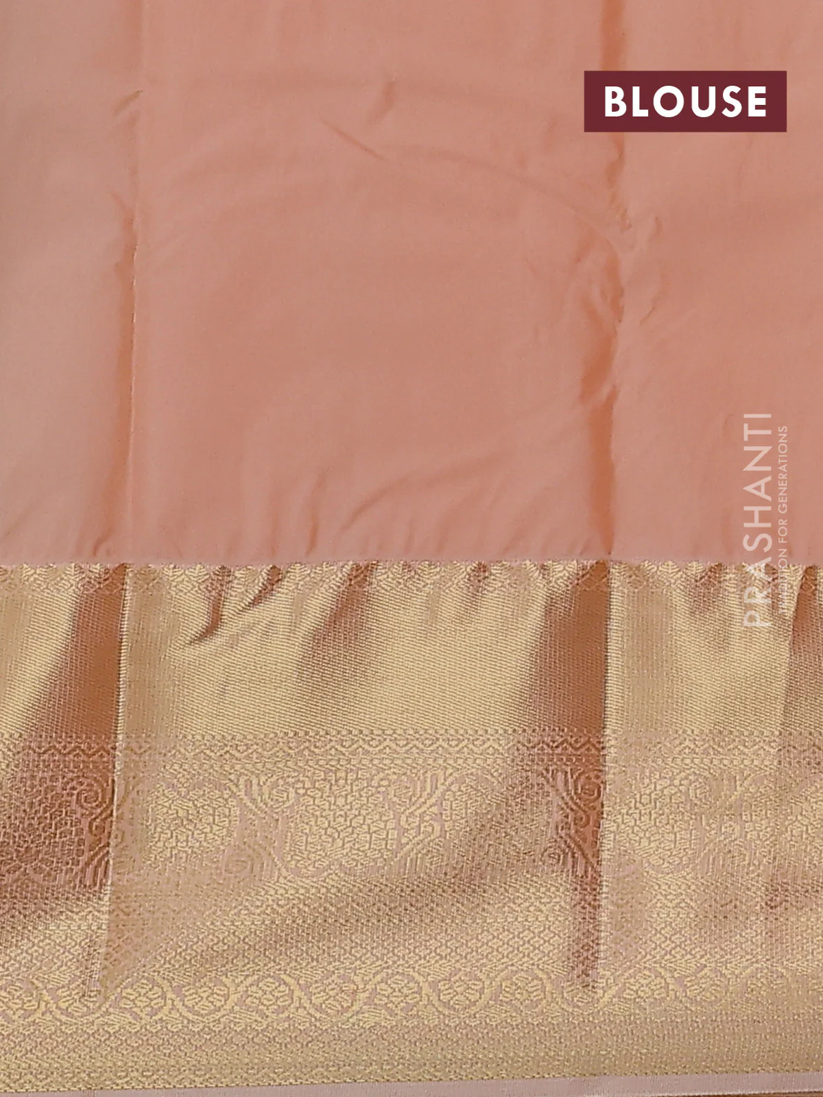 Bangalori silk saree green and peach shade with zari woven buttas and zari woven border - Image 2