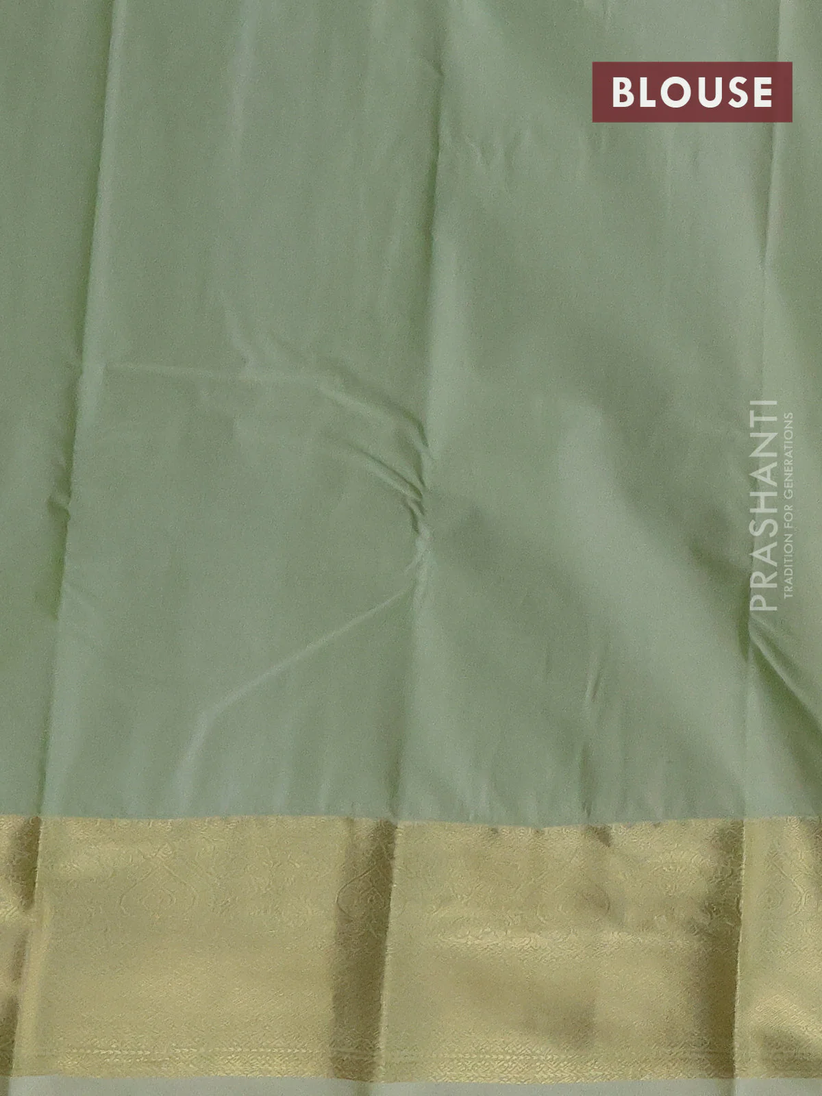 Bangalori silk saree green and pista green with zari woven buttas and zari woven border - Image 2