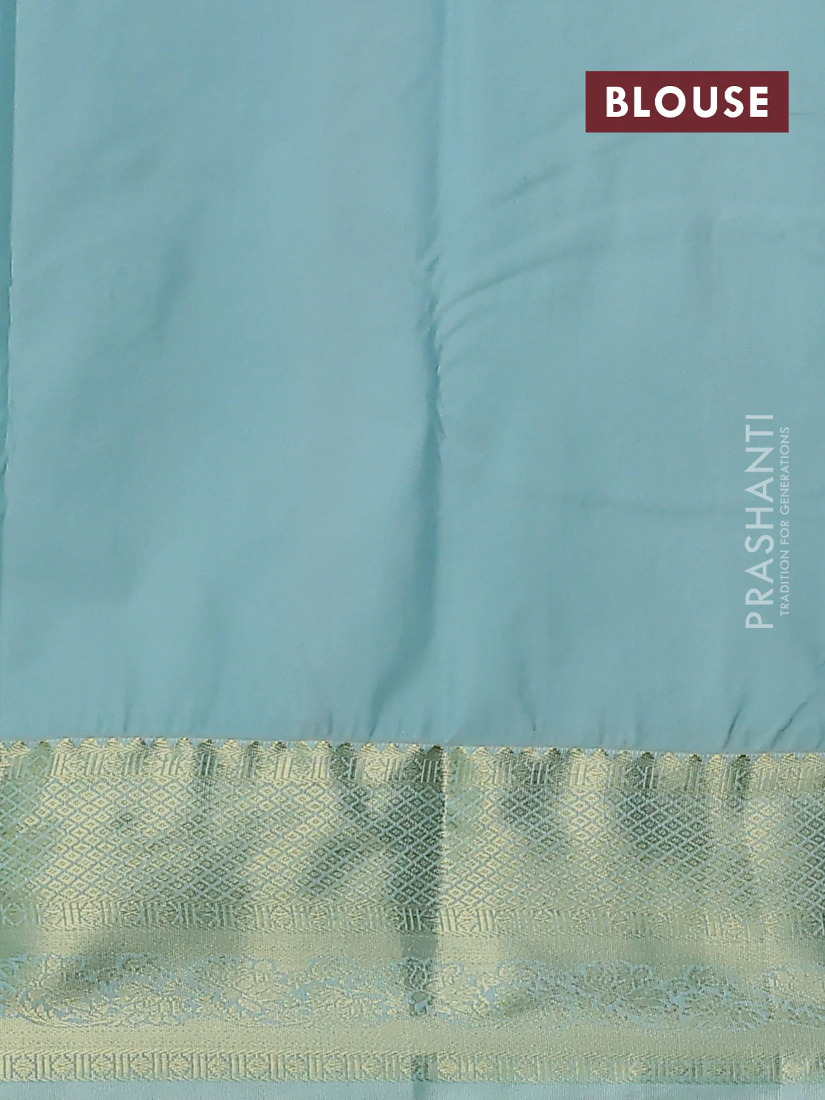 Bangalori silk saree magenta pink and pastel green with allover zari stripe pattern and zari woven border - Image 2