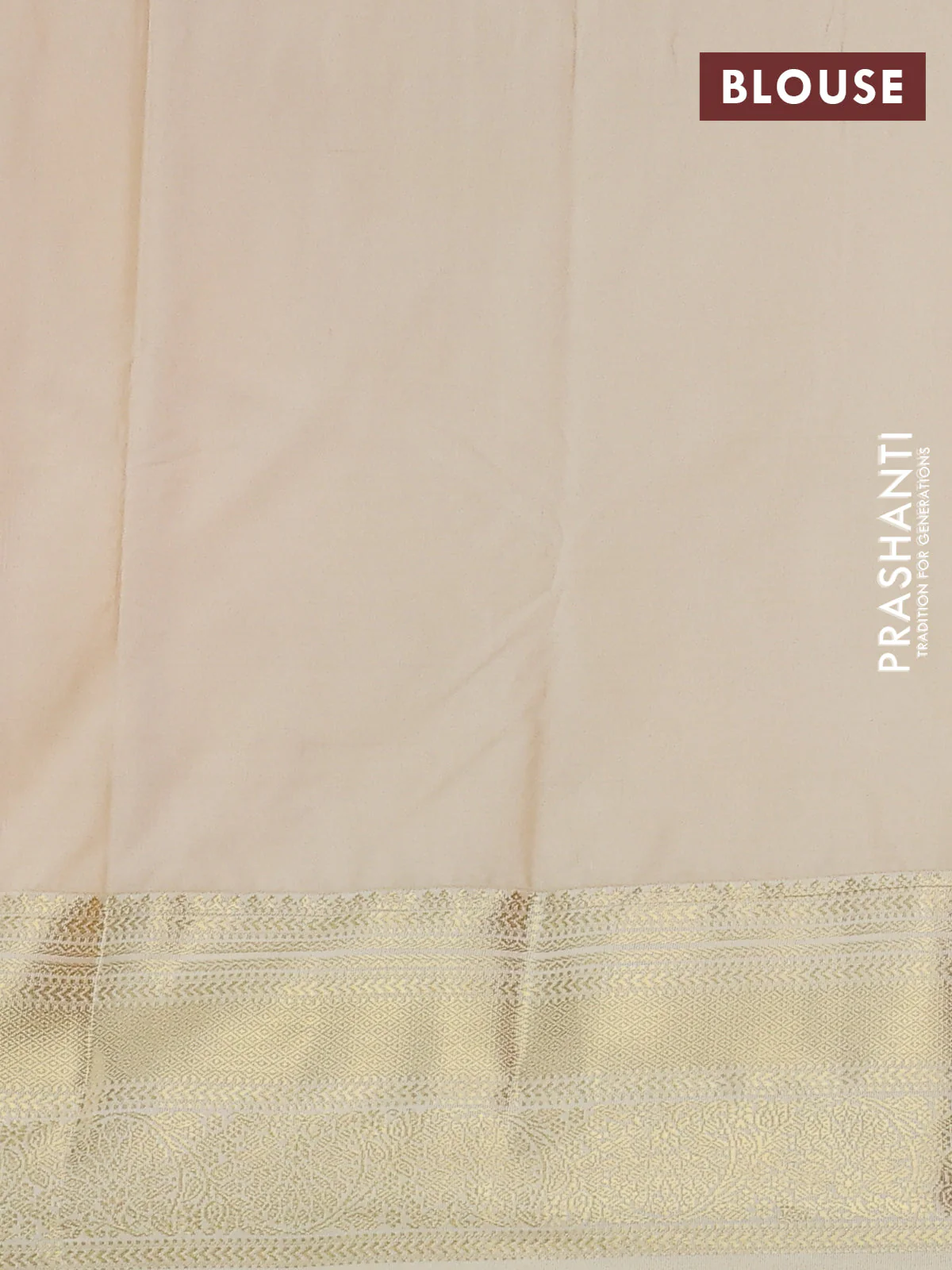 Bangalori silk saree orange and cream with allover zari woven buttas and rich zari woven border - Image 2