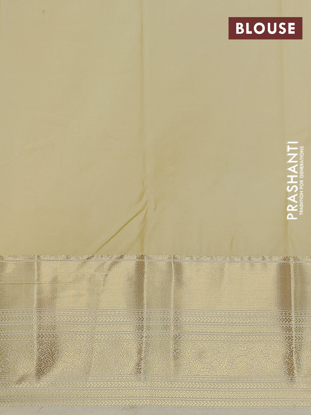 Bangalori silk saree rust shdae and cream with zari woven buttas and long zari woven border - Image 2