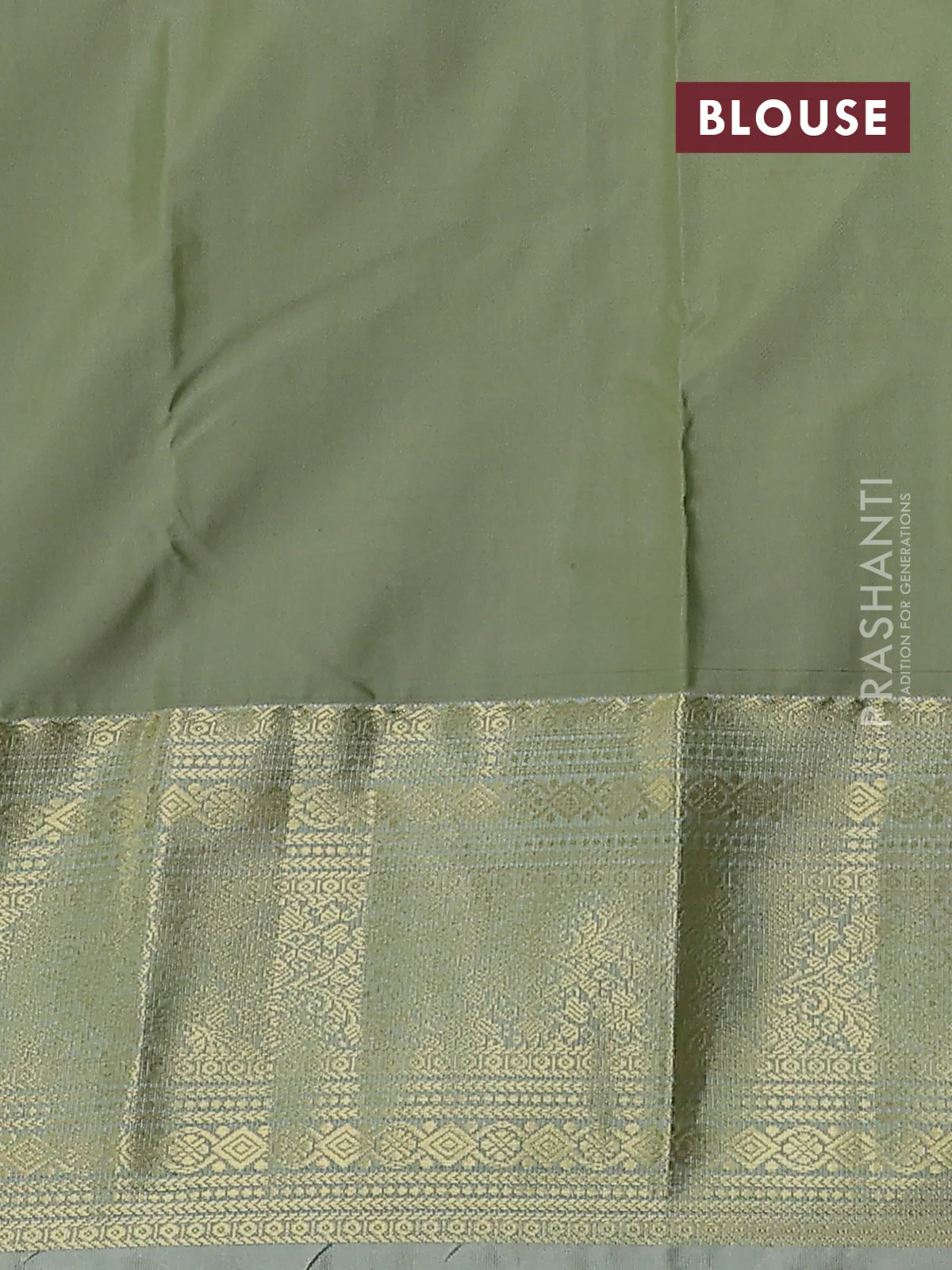 Bangalori silk saree rustic orange and pista green shade with zari woven buttas and zari woven border - Image 2