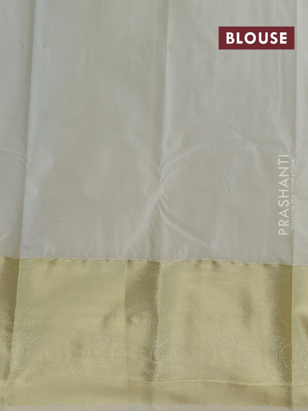 Bangalori silk saree teal blue and cream with zari woven buttas and zari woven border - Image 2