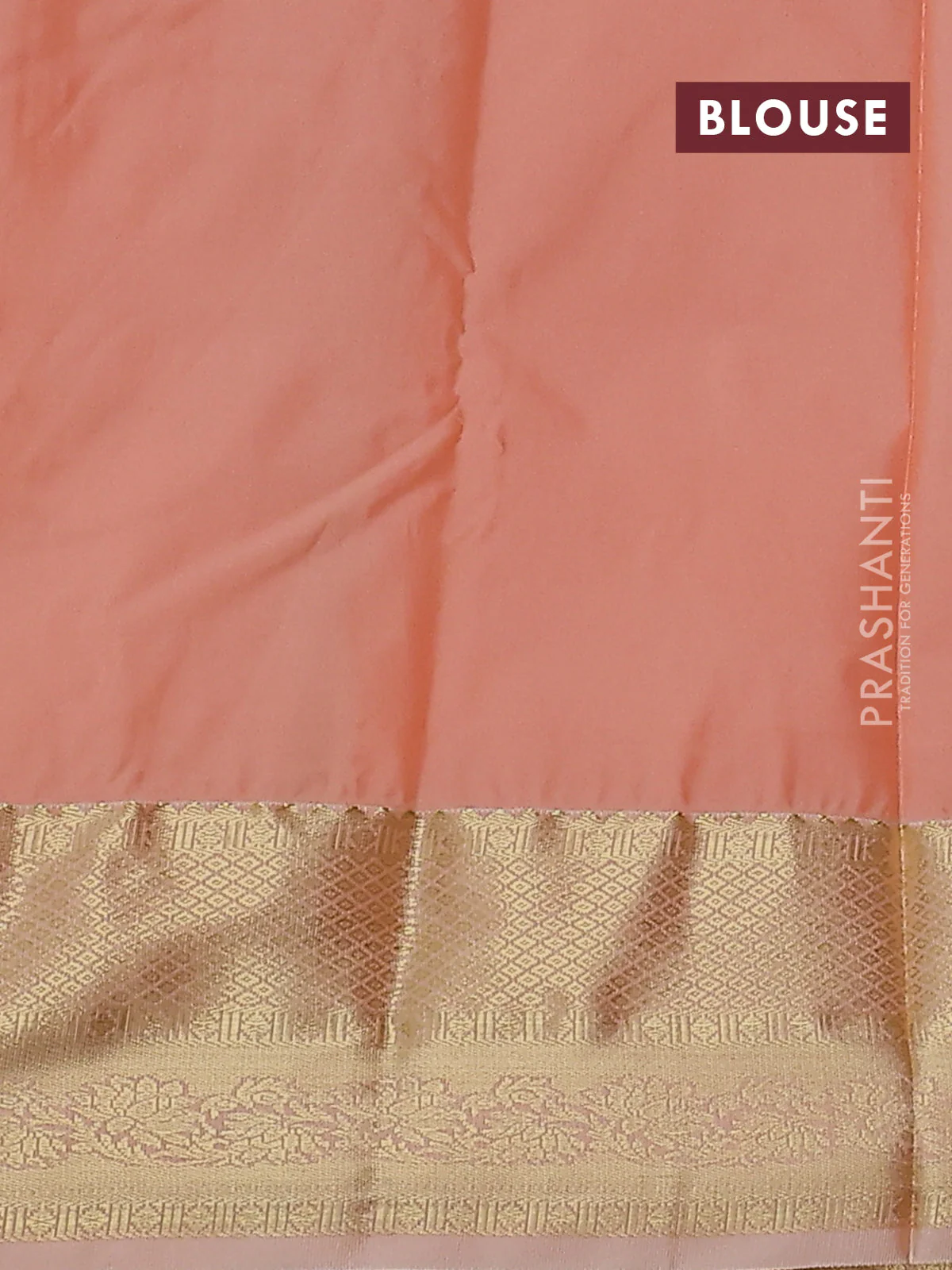 Bangalori silk saree teal green and pale orange with allover zari stripe pattern and zari woven border - Image 2
