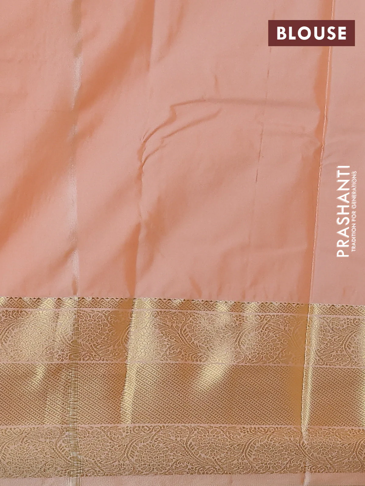 Bangalori silk saree violet and sandal with zari woven buttas and zari woven border - Image 2