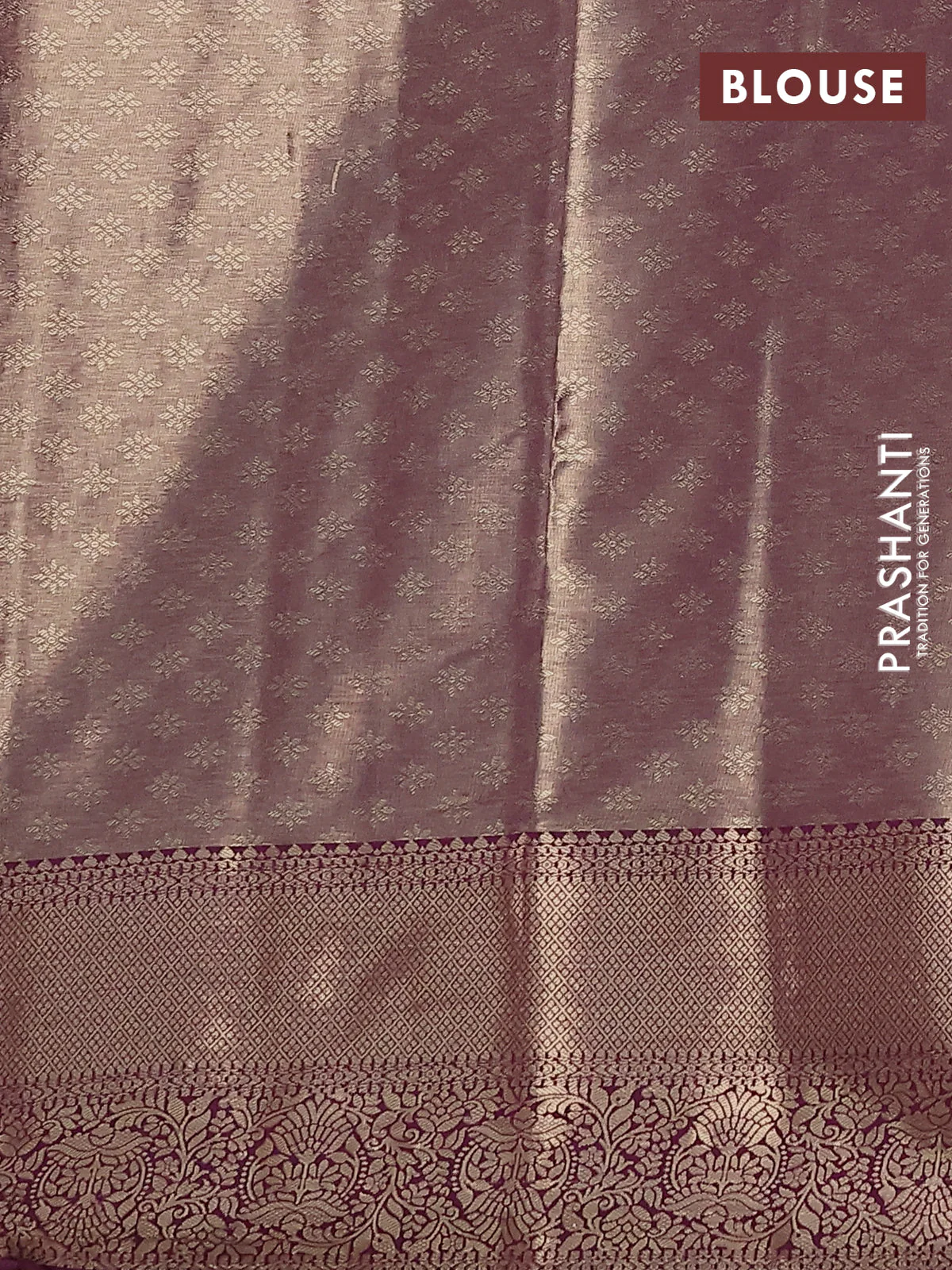 Bangalori tissue silk saree pale orange and wine shade with zari woven brocade weaves and zari woven border - Image 3