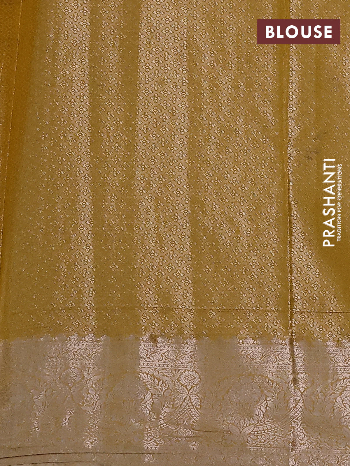 Bangalori tissue silk saree pastel grey and mustard yellow with zari woven floral design brocade pattern and zari woven border - Image 3