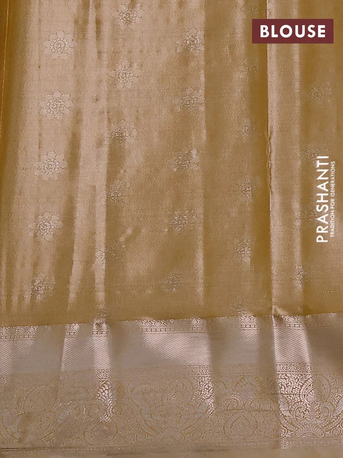 Bangalori tissue silk saree pastel lavender and mustard yellow with silver zari woven brocade weaves and zari woven border - Image 3