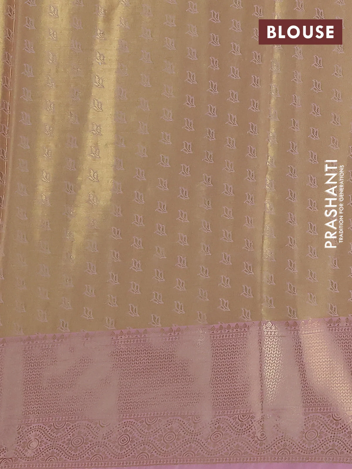 Bangalori tissue silk saree teal blue and light pink with zari woven floral design brocade pattern and zari woven border - Image 3