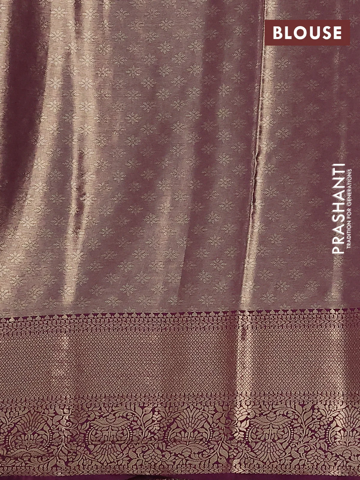 Bangalori tissue silk saree teal blue and wine shade with zari woven brocade weaves and zari woven border - Image 3