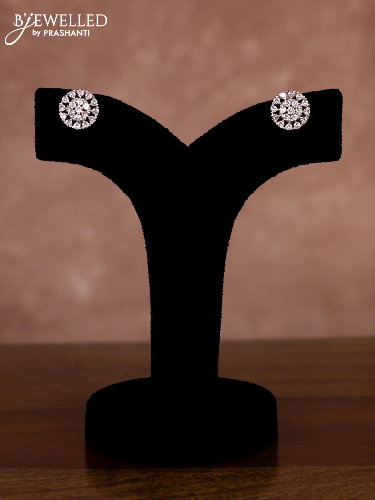 Beaded black choker with cz stones in zircon finish - Image 2