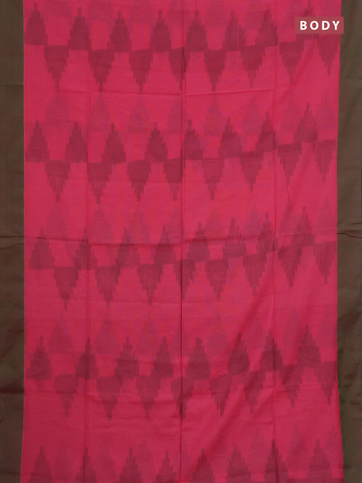 Bengal soft cotton saree candy pink and green with allover weaves and simple border - Image 2