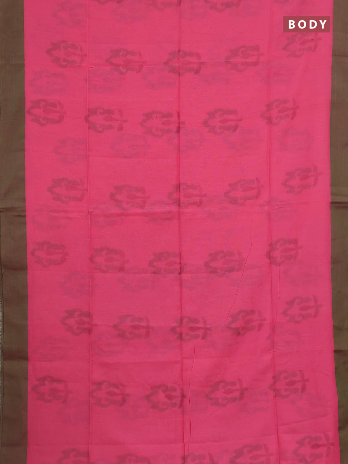Bengal soft cotton saree candy pink and green with allover weaves and simple border - Image 2