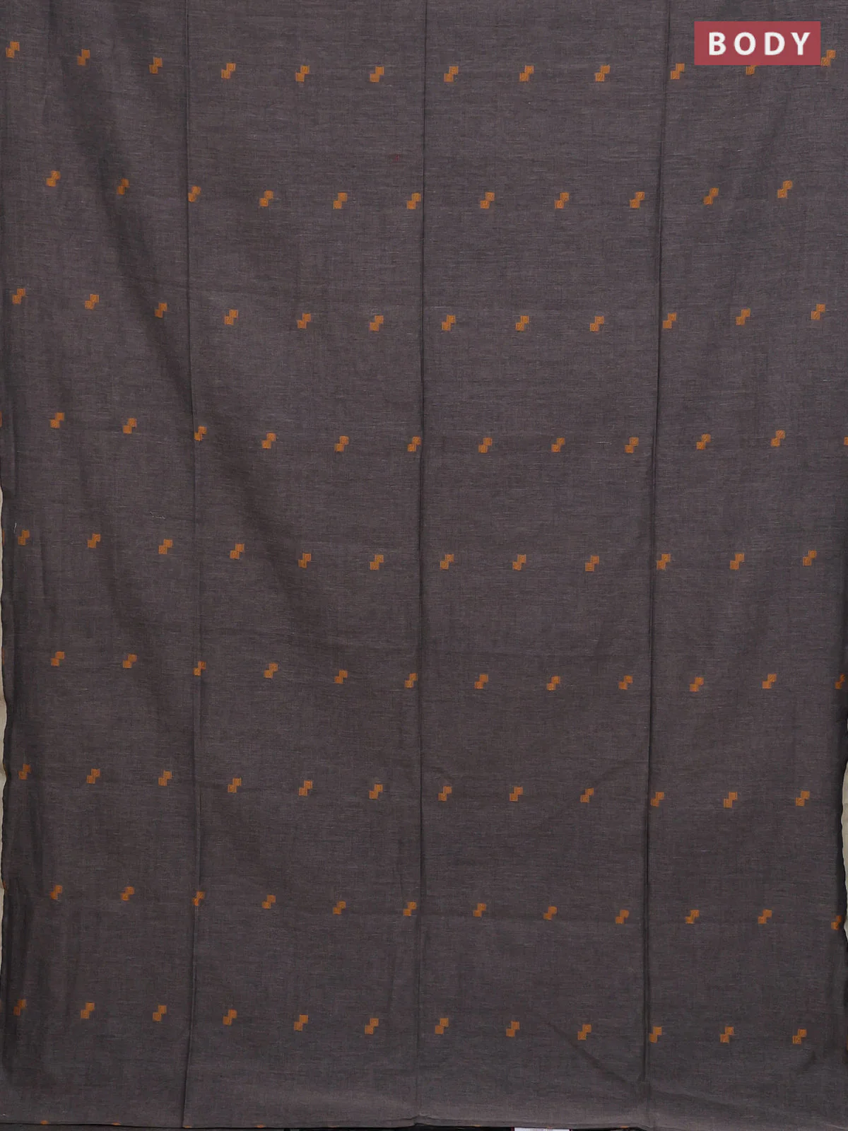 Bengal soft cotton saree chikku shade with thread woven buttas and piping border - Image 2