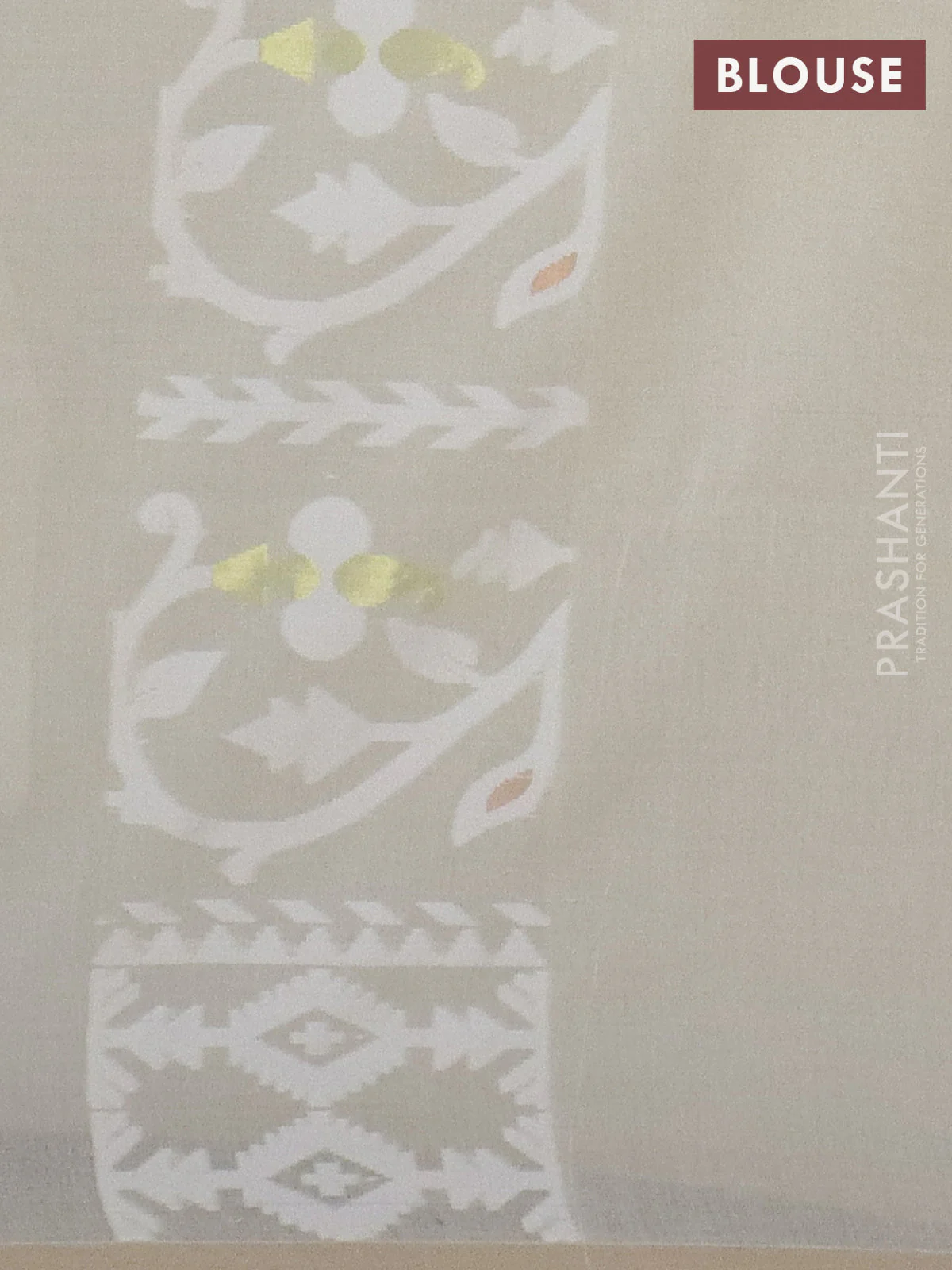 Bengal soft cotton saree cream with allover thread weaves and thread woven border - Image 4