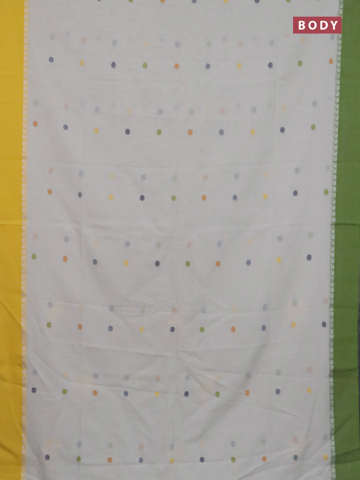 Bengal soft cotton saree cream with thread woven buttas and paisley thread woven simple border - Image 2