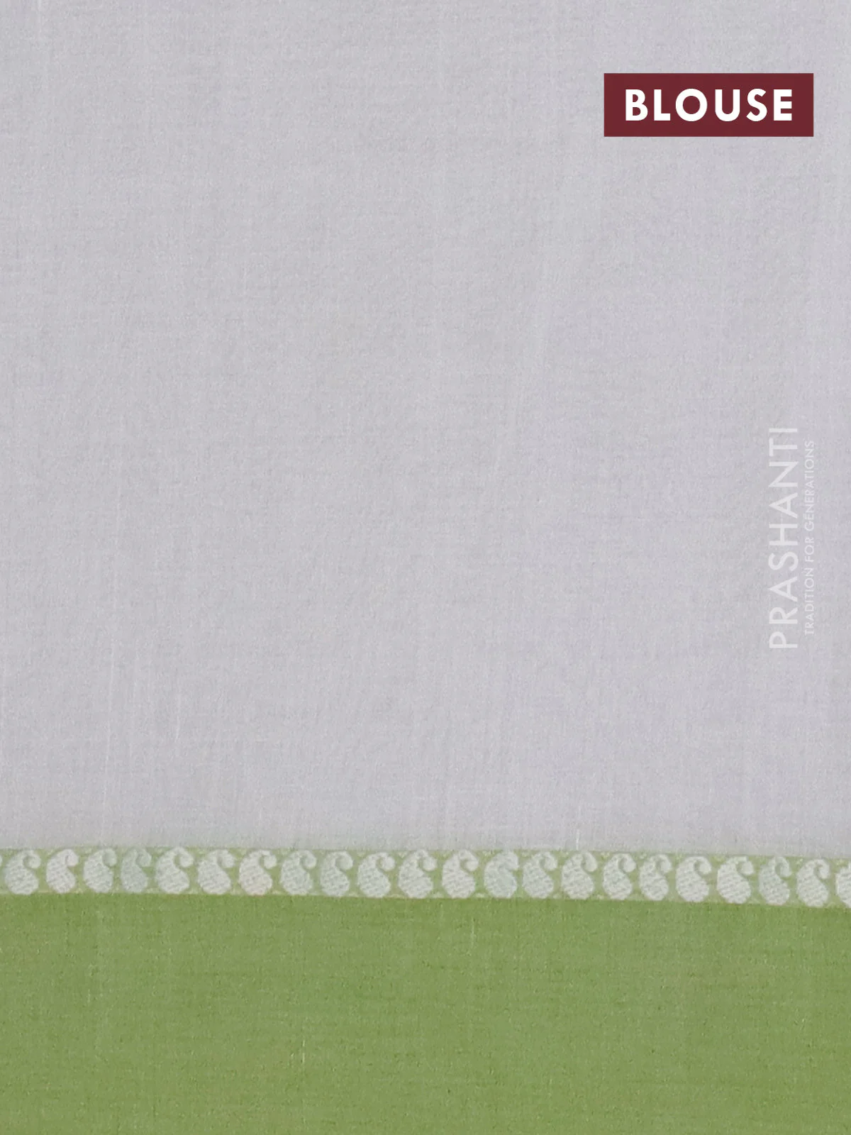 Bengal soft cotton saree cream with thread woven buttas and paisley thread woven simple border - Image 4